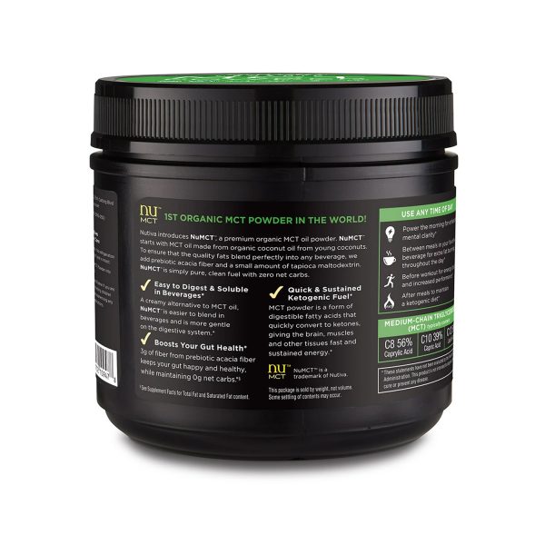 Nutiva Organic Mct Oil Powder With Prebiotic Acacia Fiber, Classic, 10.6 Ounce _ Usda Organic, Non-Gmo, Non-Bpa _ Vegan, Gluten-Free, Keto & Paleo _ Instant Beverage Or Boost To Coffee & Smoothies - Image 2
